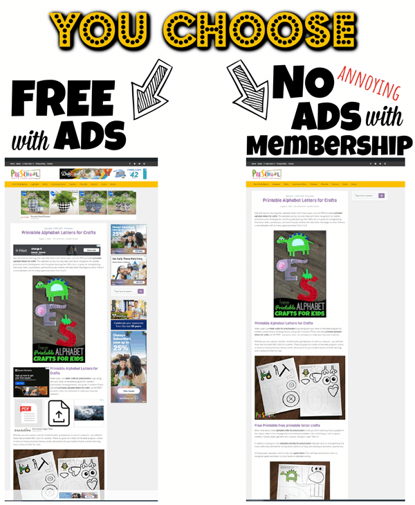 become a member of preschool play and learn for an ad free experience