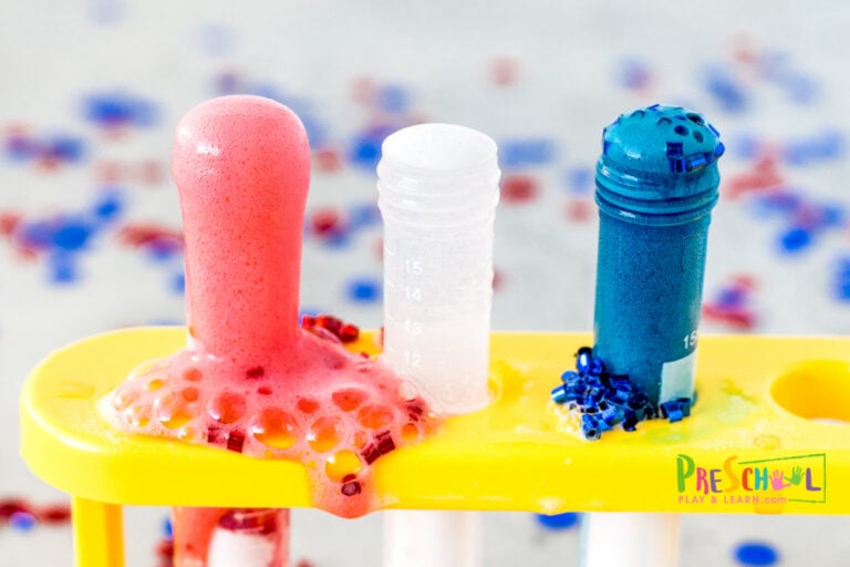 Fourth of July Red White and Blue Science Experiment