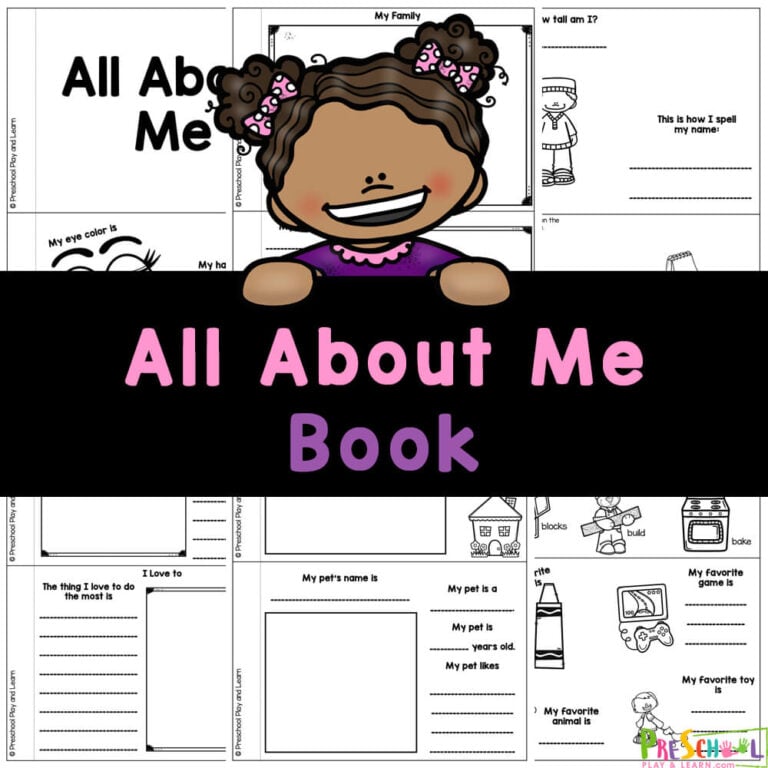 FREE All About Me Printable Book for Preschool Activitities