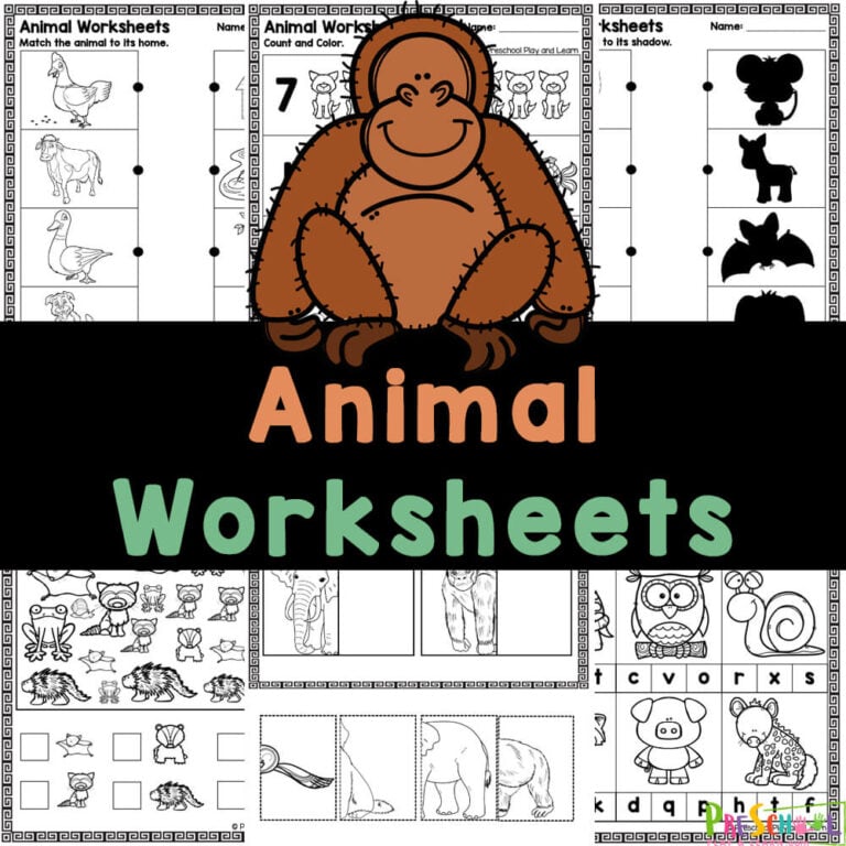 FREE Printable Preschool Animal Worksheets