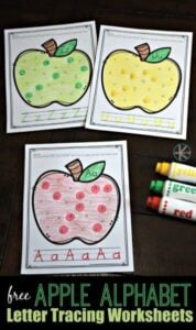 apple find the letter tracing worksheets for preschoolers