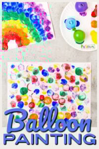 This super simple and fun balloon painting project is perfect for toddler, preschool, pre-k, and kindergarten age children as a fun summer activity for kids! In this balloon activities for preschoolers, children will create a fun, open-ended craft while they paint in an outrageously FUN way - balloon paint art!