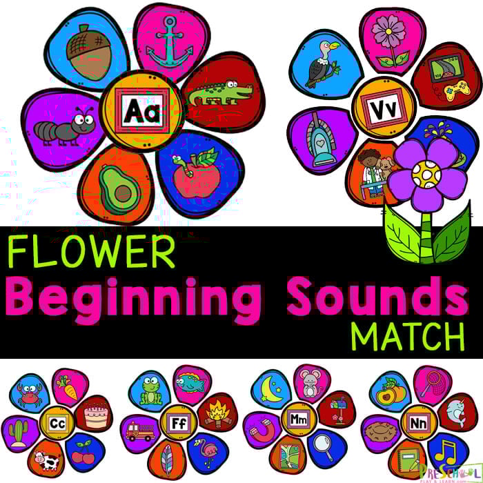 Cute flower activity for preschoolers to practice letters and sounds they make. Beginning Sounds Activity is a fun initial sounds game.