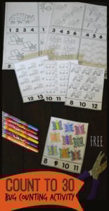 Count to 30 bugs hole punching math activity