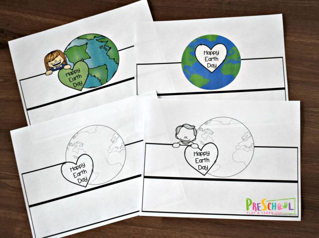 Print the earth day printables you'd like in color or black and whilte.