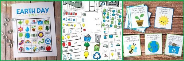 earth day printables for preschool and kindergarten age kids to learn while having fun this april