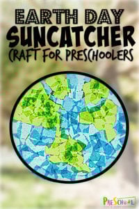 Create a cheerful earth day suncatcher with this fun, simple earth day craft for preschoolers! All you need are a few simple materials including our free earth template and tissue paper to make this pretty earth craft preschool, toddler, pre-k, kindergarten, and first graders too. Make this Earth day projects for preschoolers to celebrate Earth Day on April 22nd.