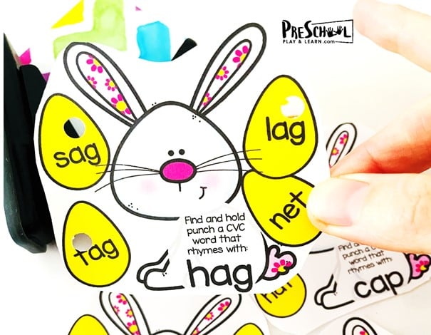 Easter CVC Words Activity for Preschoolers and Kindergarten
