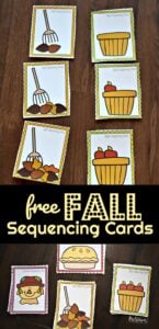 FREE Fall Sequencing Cars - this is such a fun Fall Activity for preschoolers and kindergartners to work on an early math skill while having fun! #fall #preschool #math
