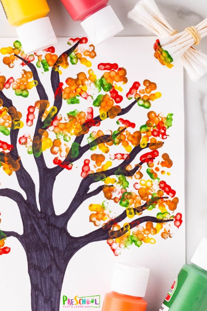 fall trees preschool art projects