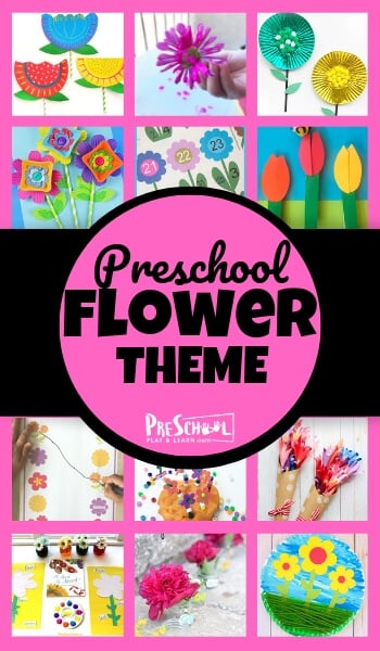 Flower Theme for Preschoolers - lots of fun clever flower printables and flower activities to learn math, literacy, and more this spring! #preschool #flowertheme #springtheme