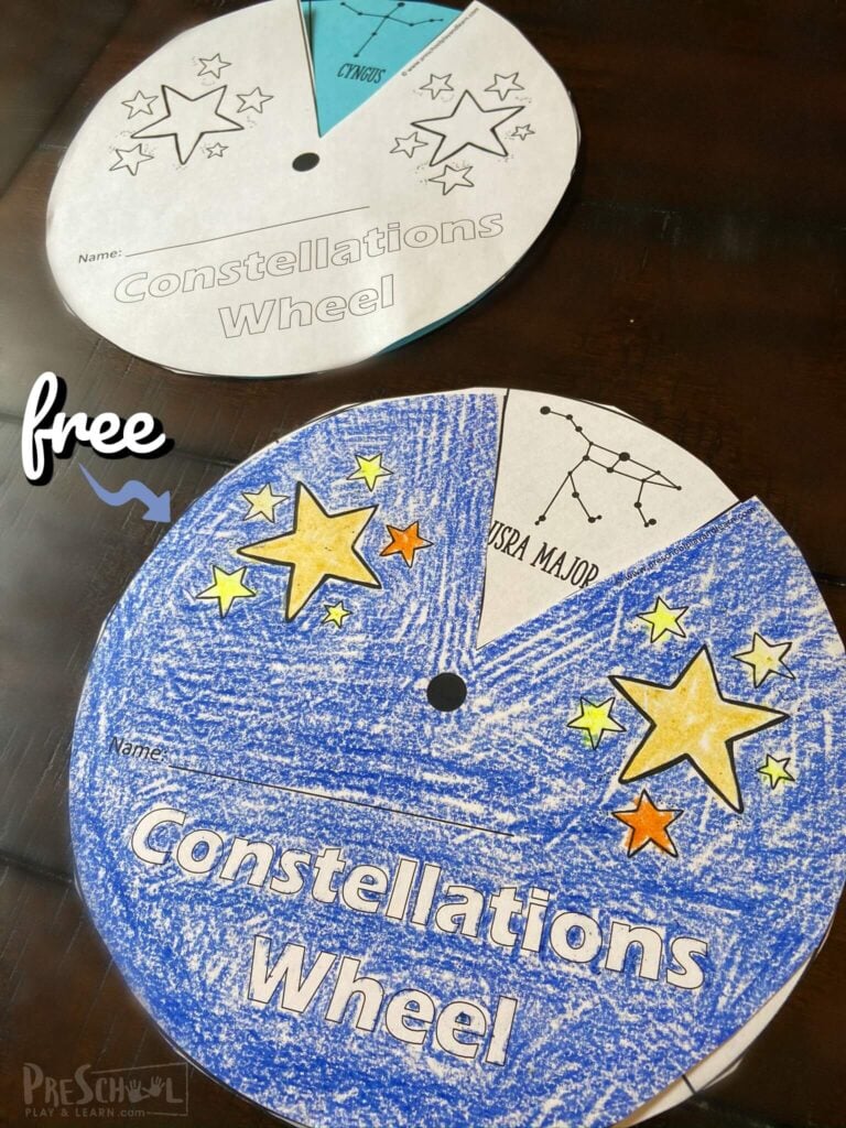 Free Constellations for Kids Printable Wheel pdf