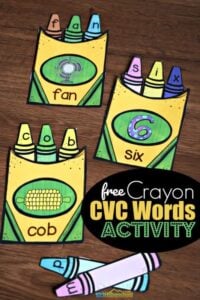 FREE Crayon CVC Words Activity