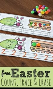FREE Easter Count, Trace, and Erase - this is such a fun preschool activity for practicing numbers 1-10 #numbers #counting #preschool