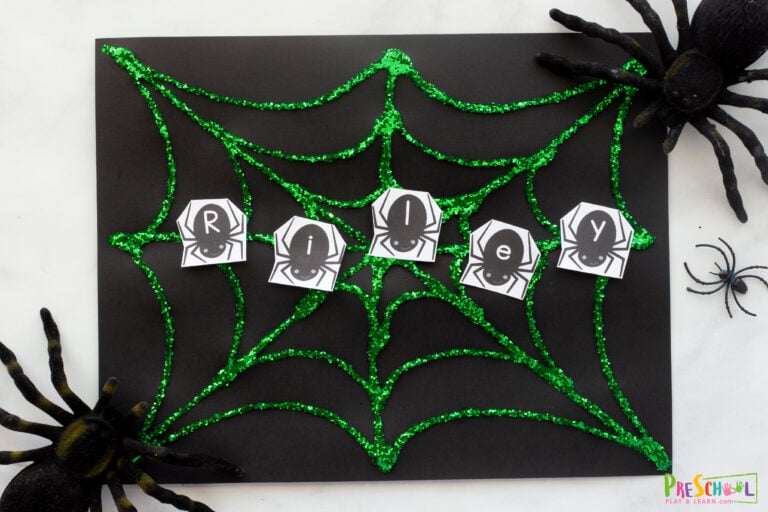 Silly Spider Name Craft Activity for Preschoolers with FREE Printable