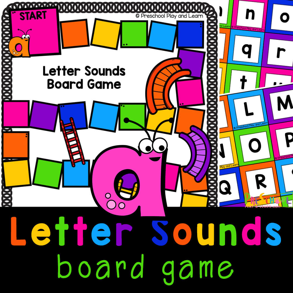 This letter sounds activity is a free printable boardgame to work on initial sounds with a fun phonics game for preschoo and kindergarten.