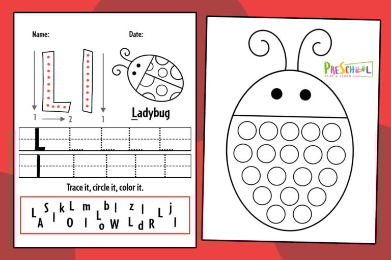 FREE Ladybug Printable Worksheets for Preschool
