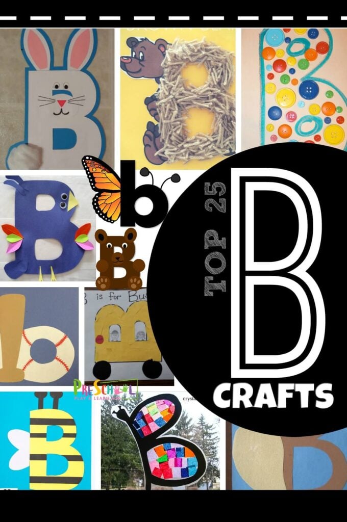 Letter B Crafts - both uppercase and lowercase letter crafts for toddler, preschool, and kindergarten age kids learning their abcs. #alphabet #craftsforkids #preschool