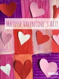 matissee heart valentines day art project for kids