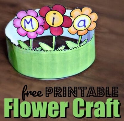 super cute name craft! This name activity for preschoolers is perfect for spring