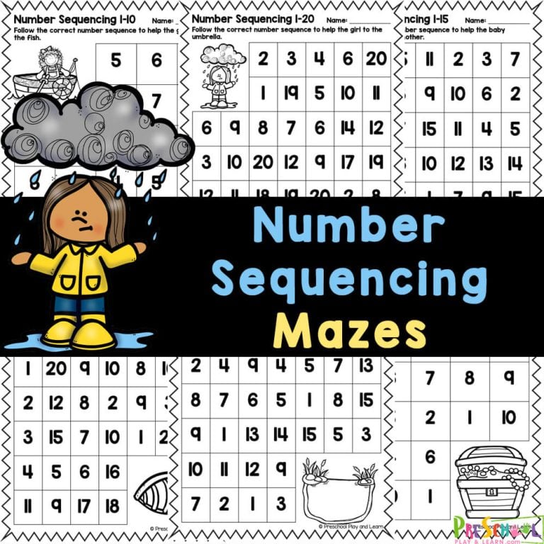 Number Mazes Worksheets – Fun Math Activity for Preschool