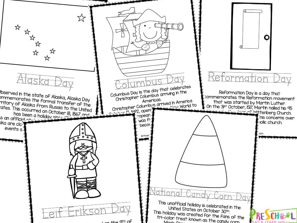 October worksheets for preschool
