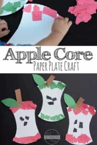 Paper Plate Apple Core Craft