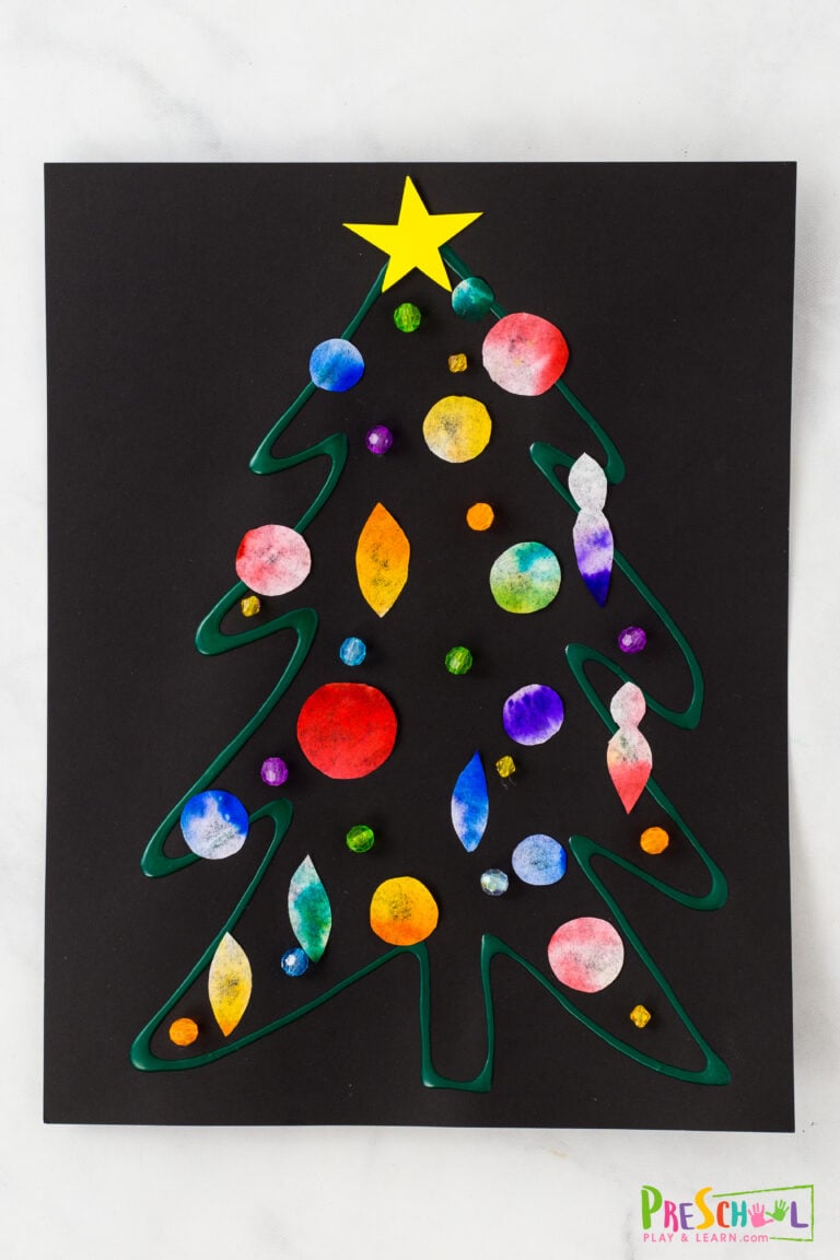 Beautiful Chromatography Christmas Tree Science Craft for Preschoolers