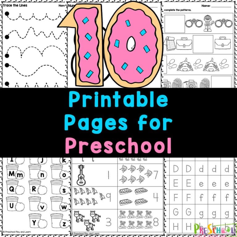 Printable Pages for Preschool – Pre-k Free Printable Worksheets