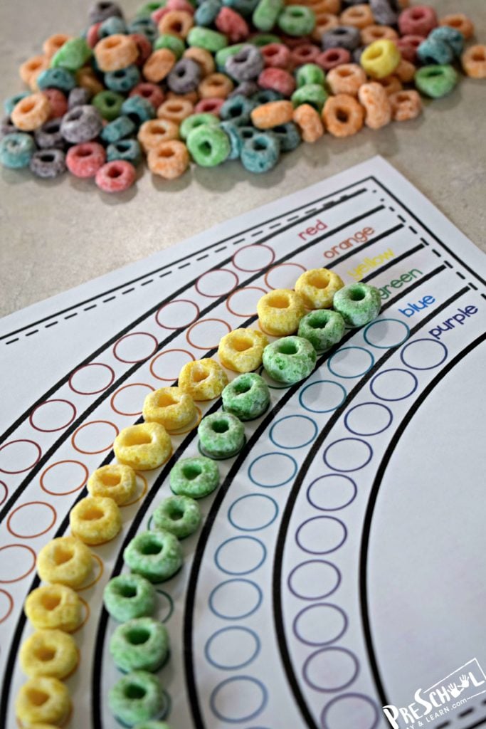 Fun, hands on preschool activity using fruit loops. Fun, hands on preschool activity using fruit loops.