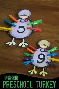 super cute preschool turkey math activity for preschoolers