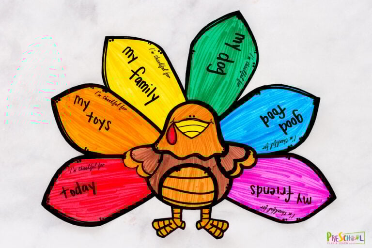 FREE Printable “I am Thankful” Turkey Paper Craft