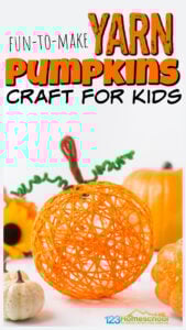 yarn Pumpkin Craft for Kids