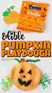 edible Pumpkin Playdough with peeps