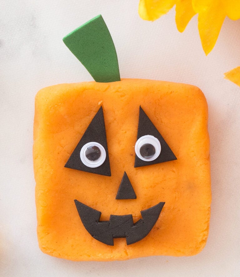 Spookley the Square Pumpkin Playdough Shape Activity for Preschoolers