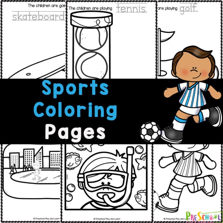 FREE Printable Sports Coloring Pages for Preschoolers