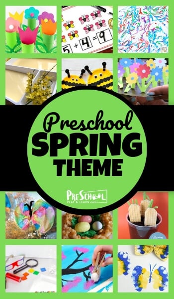 FREE Preschool Spring theme including crafts, math, literacy, free printables, and more! #preschool #spring #preschoolthemes