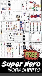 super hero worksheets