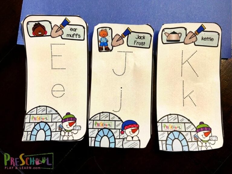 FREE Winter Alphabet Letter Tracing Cards Printables