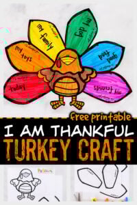 This super cute, free printable turkey paper craft is not only a cute Thanksgiving craft for November, but a great way to help children reflect on what they are thankful for. This printable turkey craft is quick and easy to make with toddler, preschool, pre-k, kindergarten, first grade, 2nd grade, and 3rd graders too. Simply print turkey craft template and you are ready to celebrate Thanksgiving.