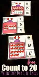valentine math clip cards