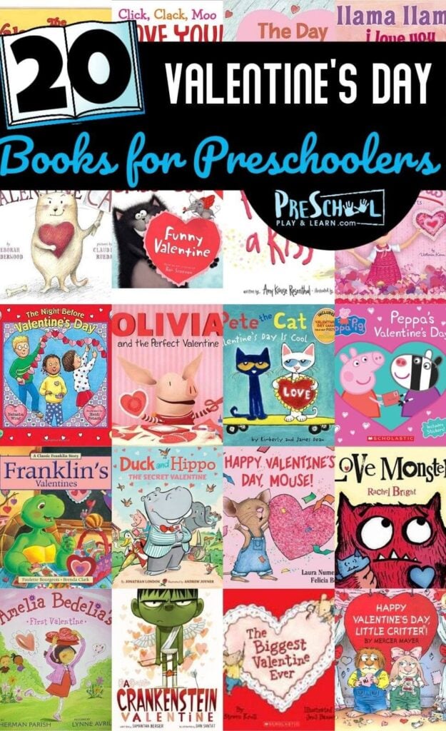 20 Valentines Books for Preschool - so many great book recommendations in this preschool book list for February #valentinesday #booklist #valentiensdaybooks