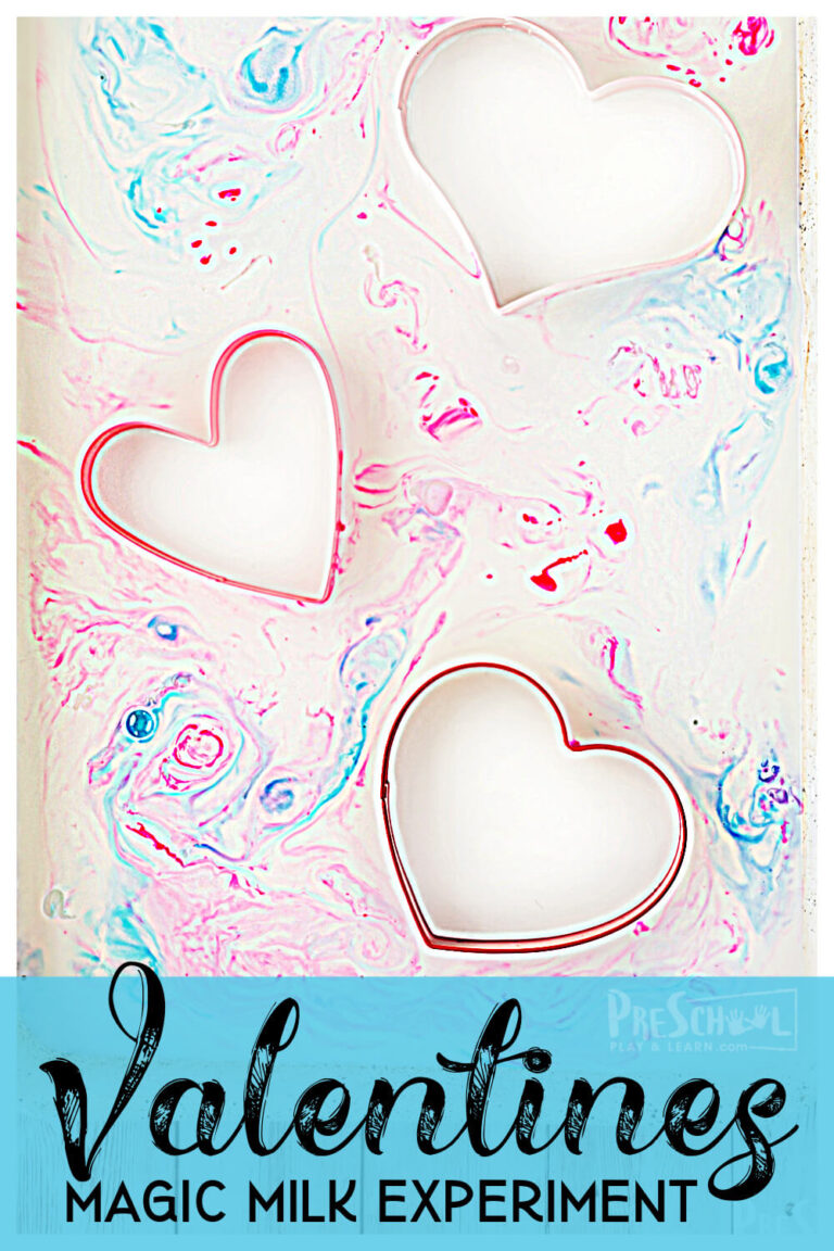 Valentines Day Magic Milk Science Experiment for Preschoolers