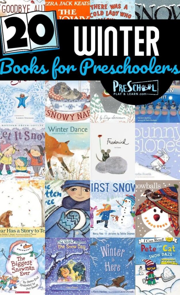 Snuggle up with these 20 Winter Books for Preschoolers that will delight, amuse, and teach kids of all ages during January. #winterbooks #preschool #preschoolbooks