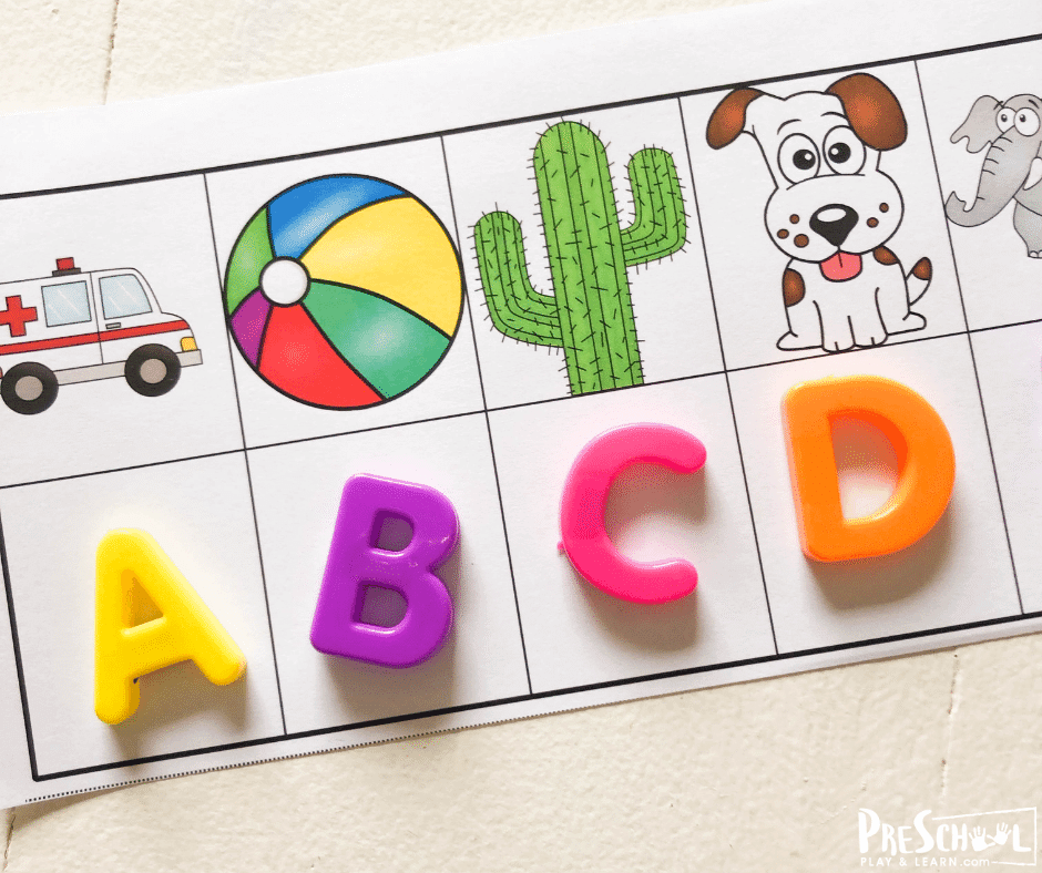 Fun, hands on beginning sounds activity for preschoolers and kindergartners