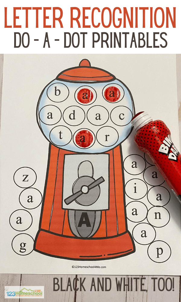 Find and Dab Gumball ABC Printable Worksheets