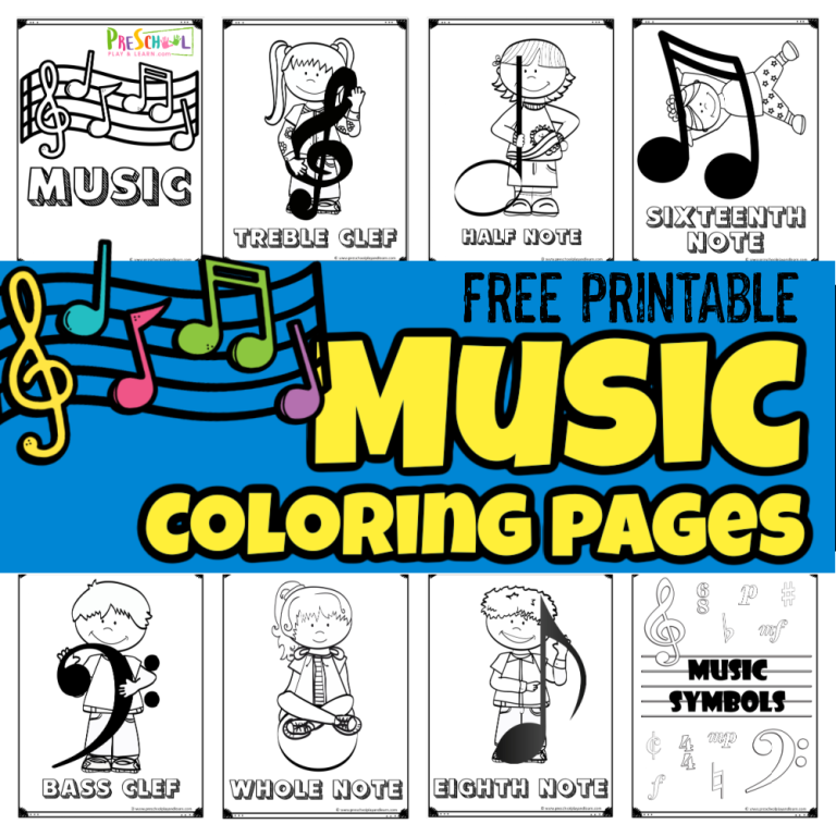 Music Coloring Pages – Notes & Symbols