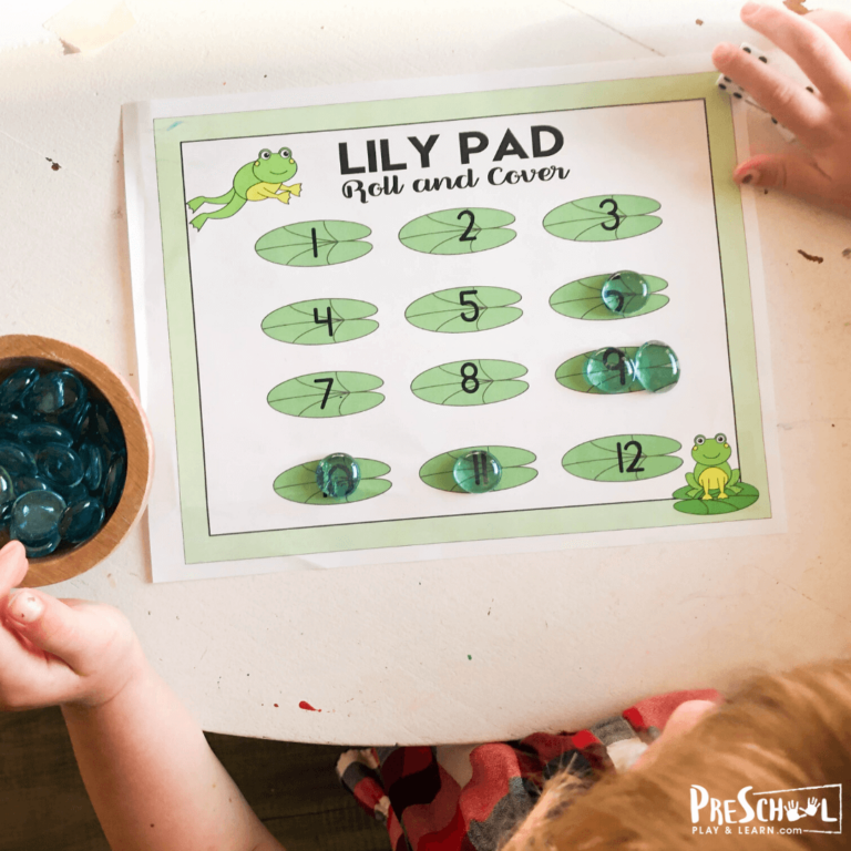 FREE Frog Printable Preschool Number Recognition Games