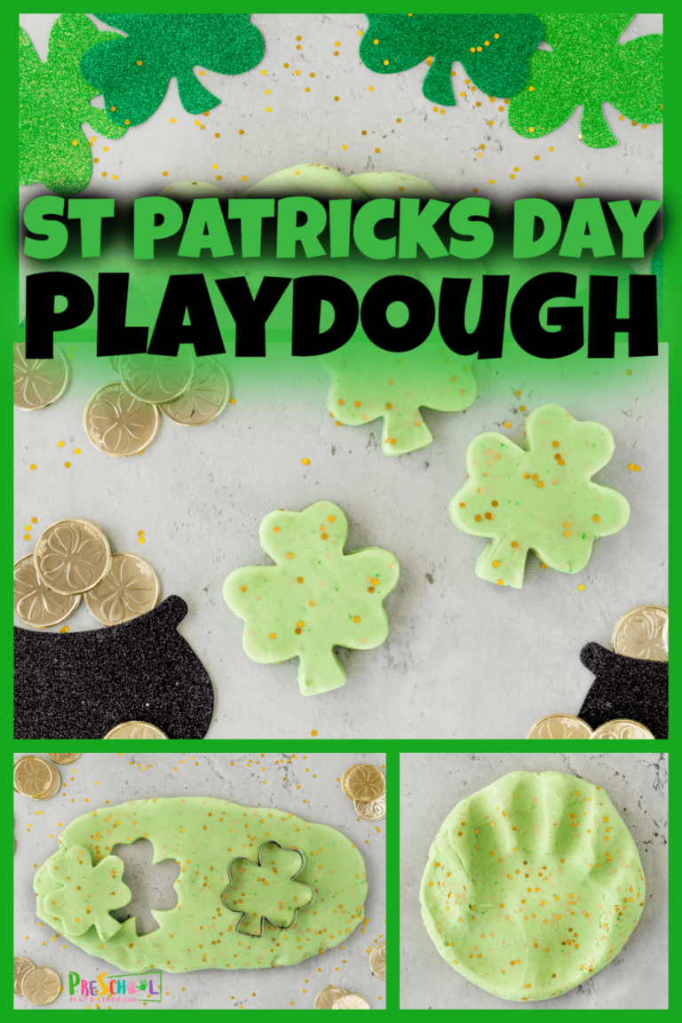 St Patricks Day Playdough Activity for Preschoolers